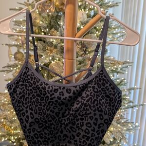 PINK Victoria's Secret Black Leopard Sports Bra